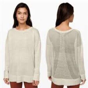 Lululemon Well Being Crew Sweater Linen Cream Size M